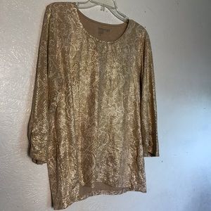 Chicos metallic gold stretch top 3